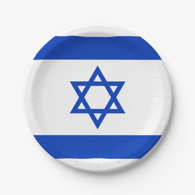 Israel Flag Paper Plate (Front)