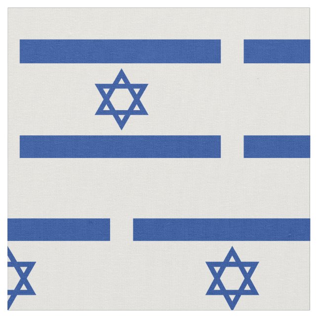 Israel flag pattern custom fabric DIY textile (Close Up)