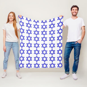 Israel flag pattern fleece blanket