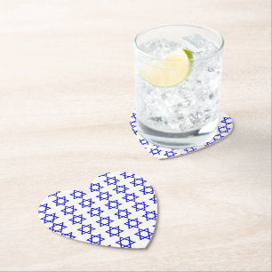 Israel flag pattern paper coaster