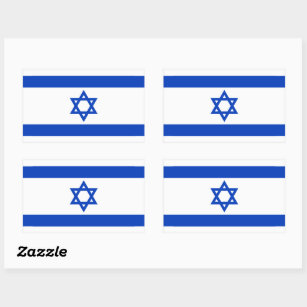Israel flag rectangular sticker
