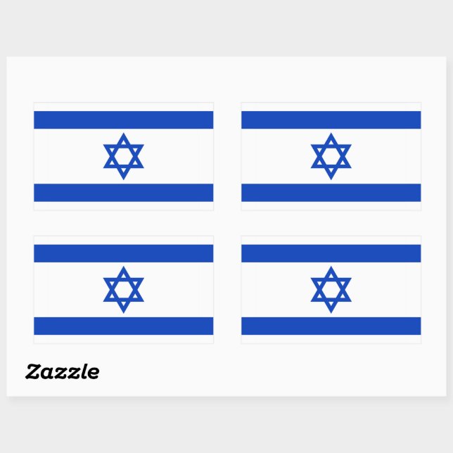 Israel flag rectangular sticker (Sheet)