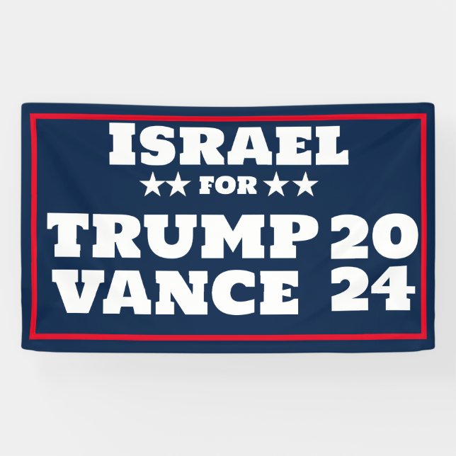 Israel for Trump Vance 2024 Banner (Horizontal)