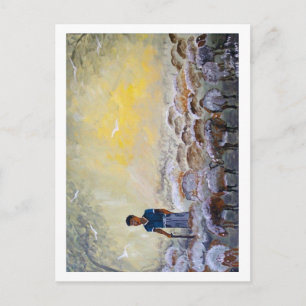 Israel Good Shepherd, paint reproduction. Postcard