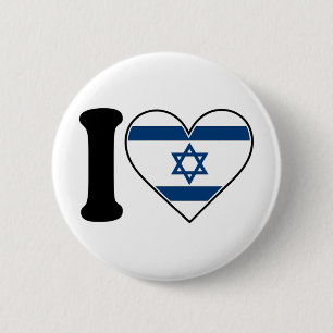 Israel Heart Flag 6 Cm Round Badge