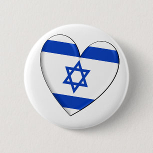 Israel Heart Flag 6 Cm Round Badge