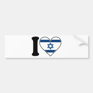 Israel Heart Flag Bumper Sticker