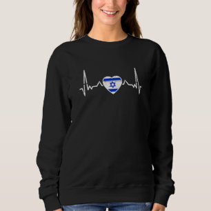 Israel Heartbeat Proud Israeli Flag Sweatshirt