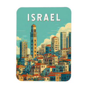 Israel Illustration Travel Art Vintage Magnet