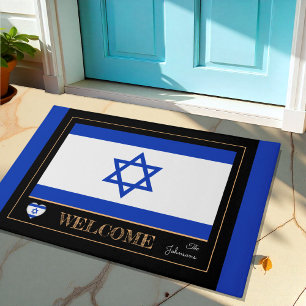 Israel & Israeli Flag house mats/sports Welcome Doormat