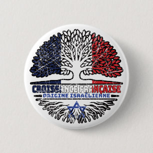 Israel Israeli French France Tree Roots Flag 6 Cm Round Badge