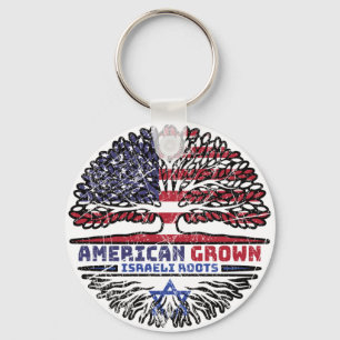 Israel Israeli US American USA United States Tree Key Ring