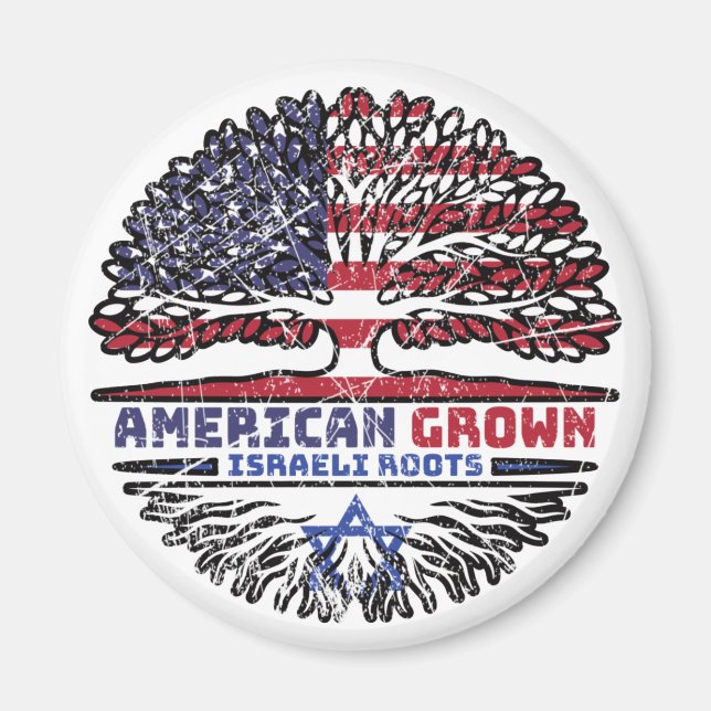 Israel Israeli US American USA United States Tree Magnet (Front)