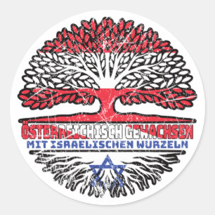 Israel Israelisch Österreichisch Österreich Baum Classic Round Sticker