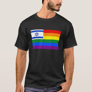 Israel Jewish LGBT T Shirt Gay Lesbian Pride Flag
