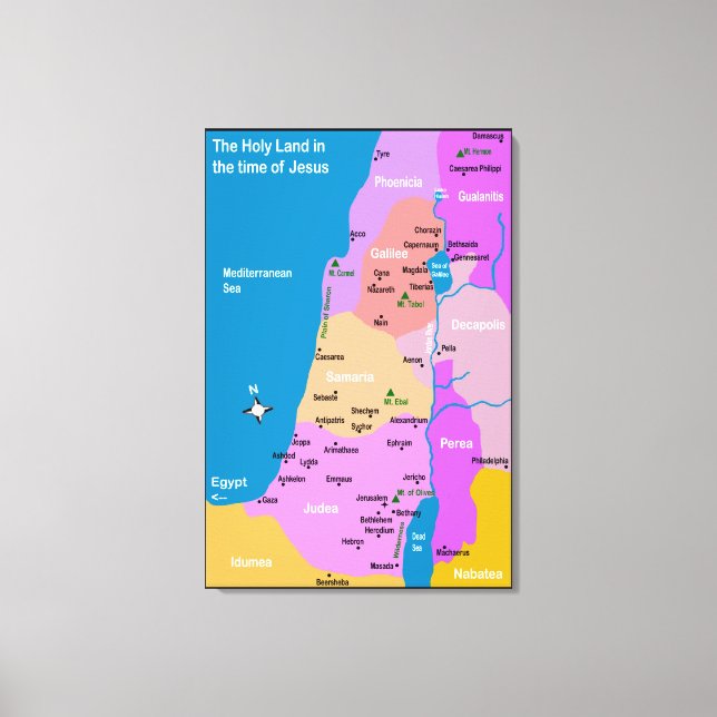 Israel Map First Century Canvas Print (Front)