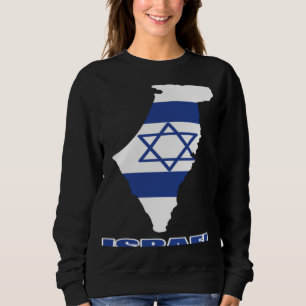 Israel Map Flag Jerusalem Jewish Tel Aviv Hebrew Sweatshirt
