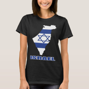 Israel Map Flag Jerusalem Jewish Tel Aviv Hebrew T-Shirt