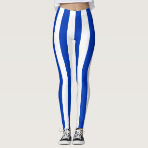 Israel National Flag Colours Vertical Striped Leggings