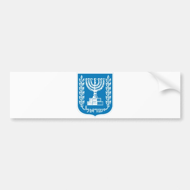 Israel Official Coat Of Arms Heraldry Symbol Bumper Sticker (Front)