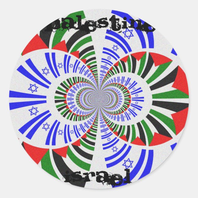 Israel & Palestine Classic Round Sticker (Front)