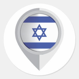 Israel Pin Location Flag Classic Round Sticker