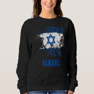 Israel Retro Vintage Watercolors Sport Israeli Fla Sweatshirt