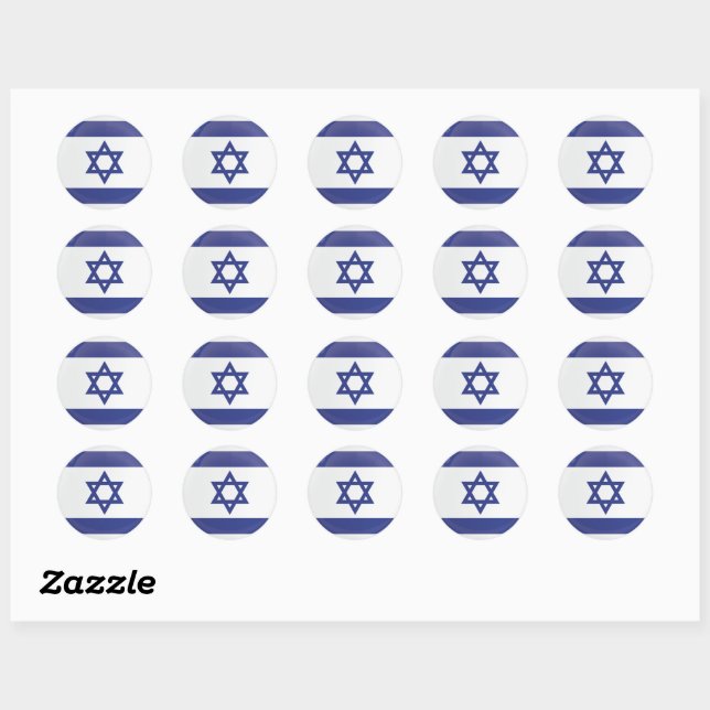Israel  Round Icon Flag Classic Round Sticker (Sheet)