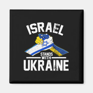 Israel Stands With Ukraine Ukrainian Israeli Flag Magnet