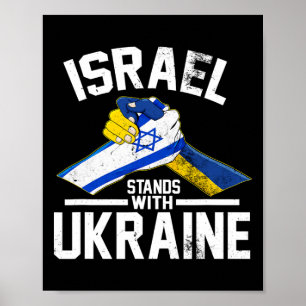 Israel Stands With Ukraine Ukrainian Israeli Flag  Poster