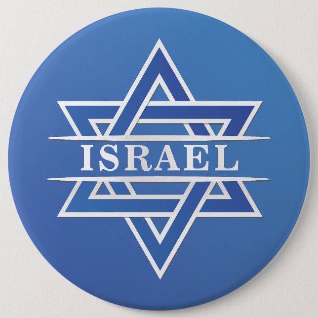 Israel Star Of David Flag 6 Cm Round Badge (Front)
