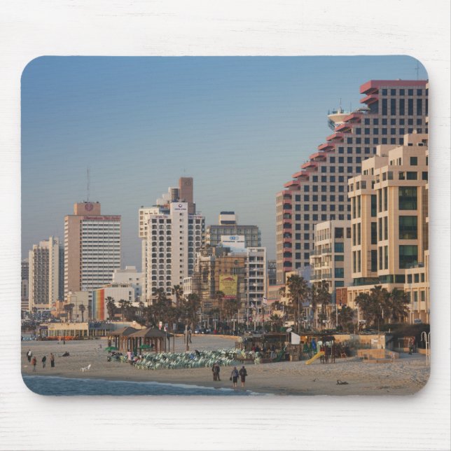 Israel, Tel Aviv, beachfront, hotels, dusk Mouse Pad (Front)
