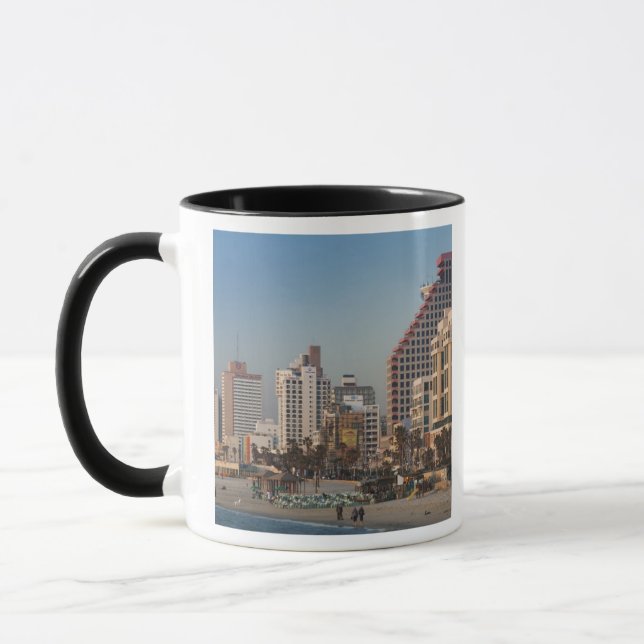 Israel, Tel Aviv, beachfront, hotels, dusk Mug (Left)