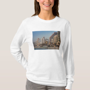 Israel, Tel Aviv, beachfront, hotels, dusk T-Shirt