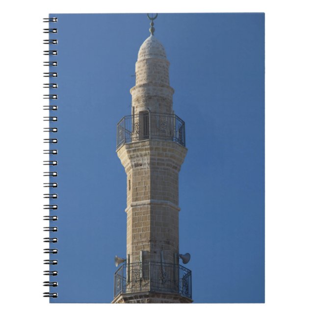 Israel, Tel Aviv, Jaffa, mosque minaret Notebook (Front)
