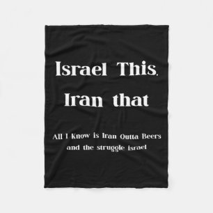 Israel This Iran That Funny Wordplay Humour Fleece Blanket