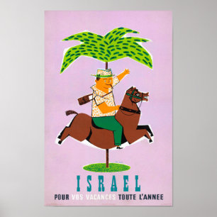 Israel Vintage Travel Poster Restored