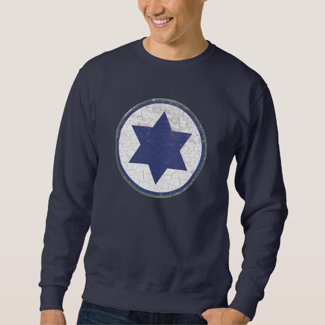 ISRAELI AIR FORCE (IAF) AIRCRAFT ROUNDEL RUSTIC SWEATSHIRT (Front)