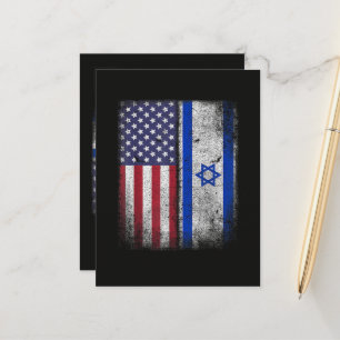 Israeli American Flag Israel Usa Roots America Announcement Postcard