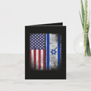 Israeli American Flag Israel Usa Roots America Holiday Card