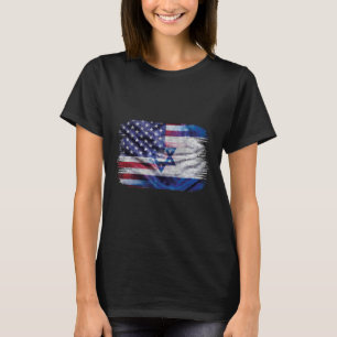 Israeli American Flag Pride Israel Usa For Women M T-Shirt