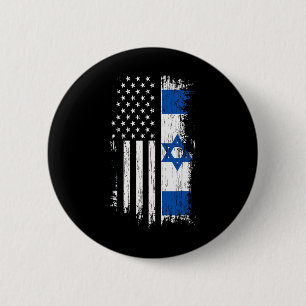 Israeli American Flag - Pride Israel Usa Shirt  6 Cm Round Badge