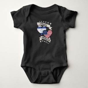 Israeli American Heart Flags Israel America Baby Bodysuit