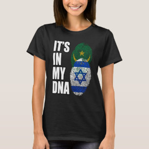 Israeli And Mauritanian Mix DNA Heritage Flag T-Shirt