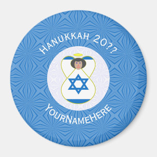 Israeli Angel Hanukkah Flag Personalised Magnet