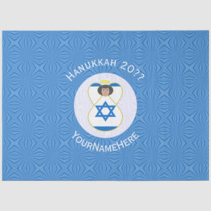 Israeli Angel Hanukkah Flag Personalised  Tissue Paper
