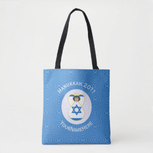 Israeli Angel Hanukkah Flag Personalised  Tote Bag