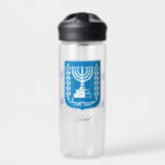Israeli Coat of Arms, Menorah, Flag, Israel<br><div class="desc">Water Bottle featuring patriotic Israeli Coat of Arms,  Flag & Israel trendy design - love my country,  camping,  hiking,  sports or just daily water bottle to help you stay hydrated.</div>