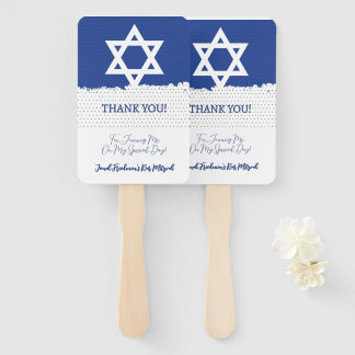 Israeli Flag Jewish Event Bar/Bat Mitzvah Hand Fan