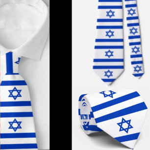 Israeli Flag Jewish Neck Tie